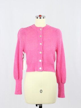 NWT Aritzia WILFRED Alessia Fuchsia Pink Mohair Knit Cardigan Sweater, Size XS